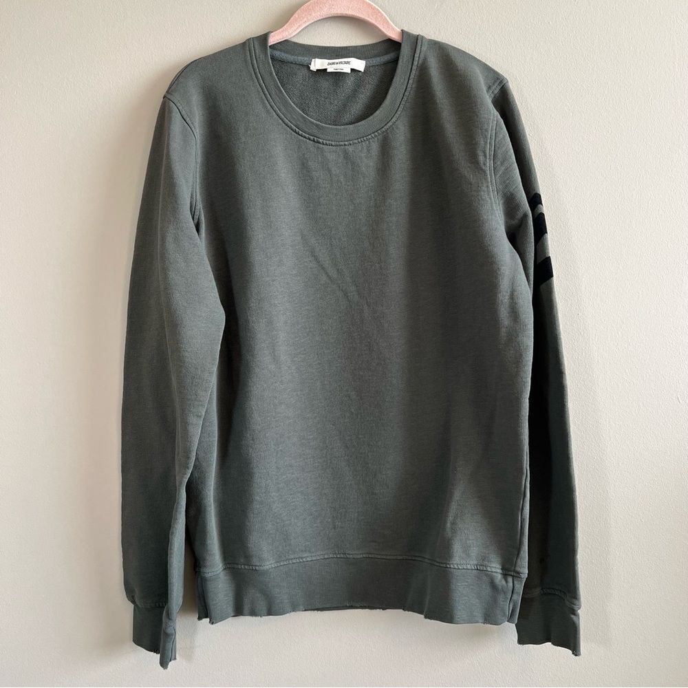 Zadig & Voltaire Men’s‎ Green Soft Arrow Crewneck Sweatshirt Cotton Large